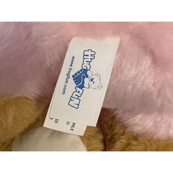 Hug Fun Brown Dog Plush in Pink Bunny Suit, 9in x 16in - Picture 4 of 4